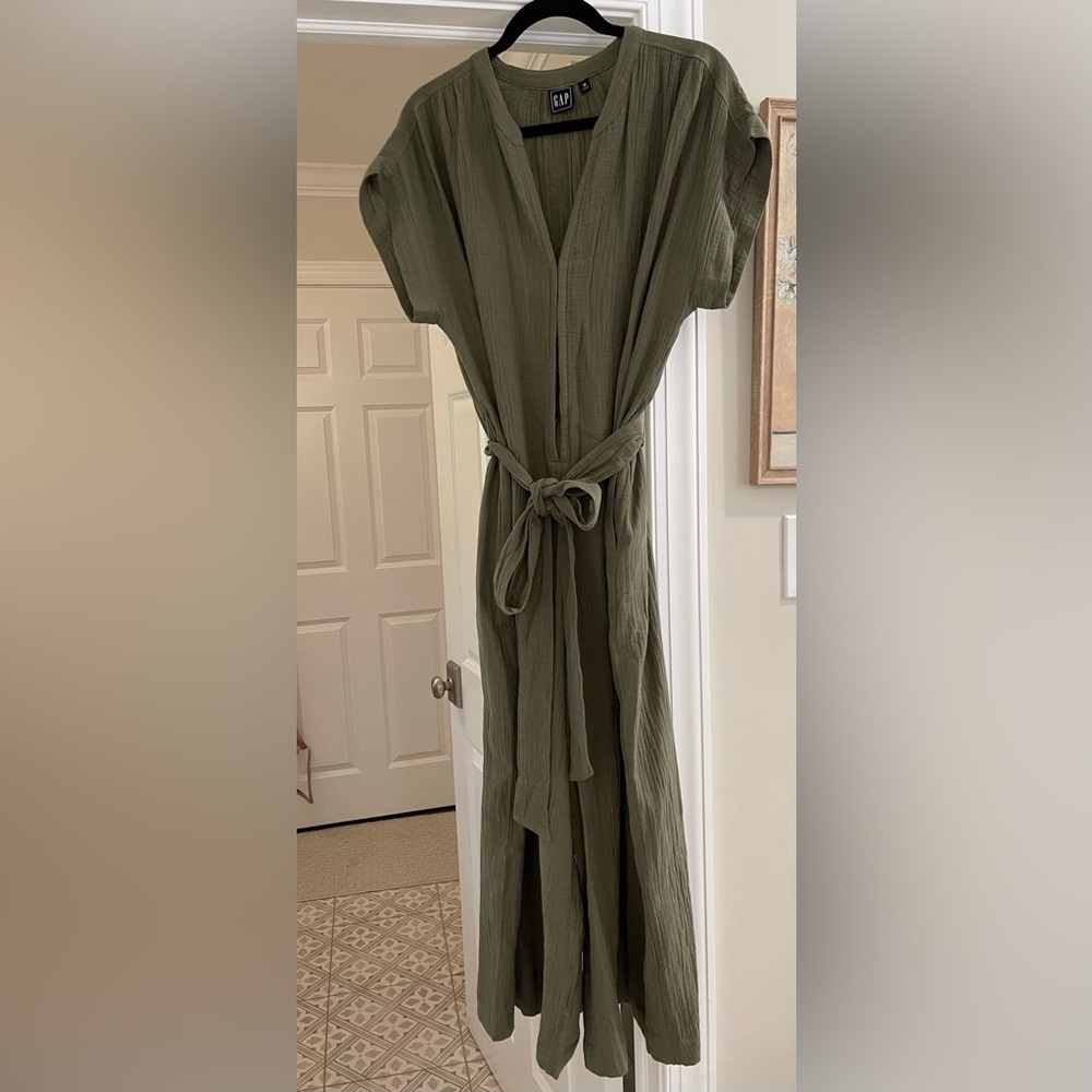 Gauze jumpsuit - olive green